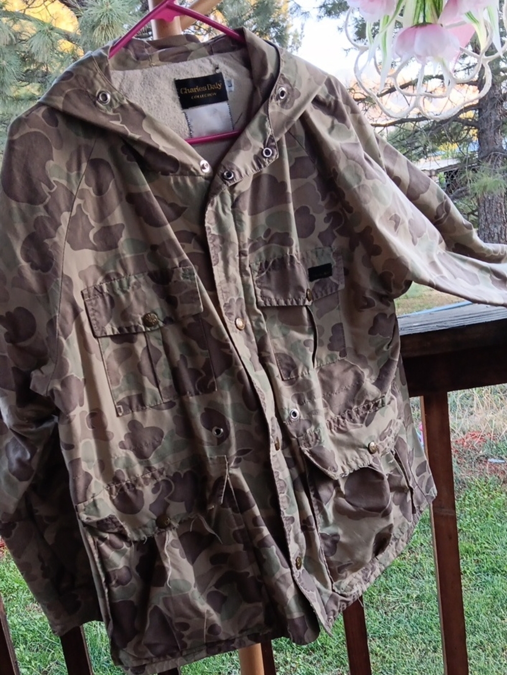 Womens Camouflage Utility Jacket - Tan/Green by